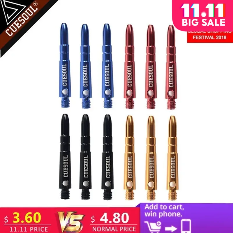 CUESOUL 35/41/48mm Aluminium Darts Shafts 2BA Professional Darts Accessories 4 Colors