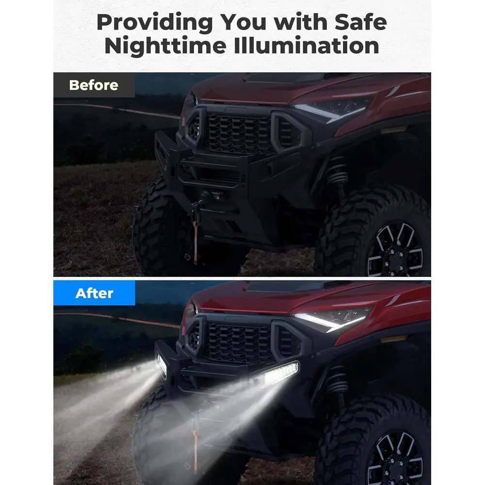مصباح أمامي LED متوافق مع Polaris Ranger 1500 XD/CREW 2024 2025 2026, أضواء المصد الأمامي UTV Brushguard أضواء مساعدة Br
