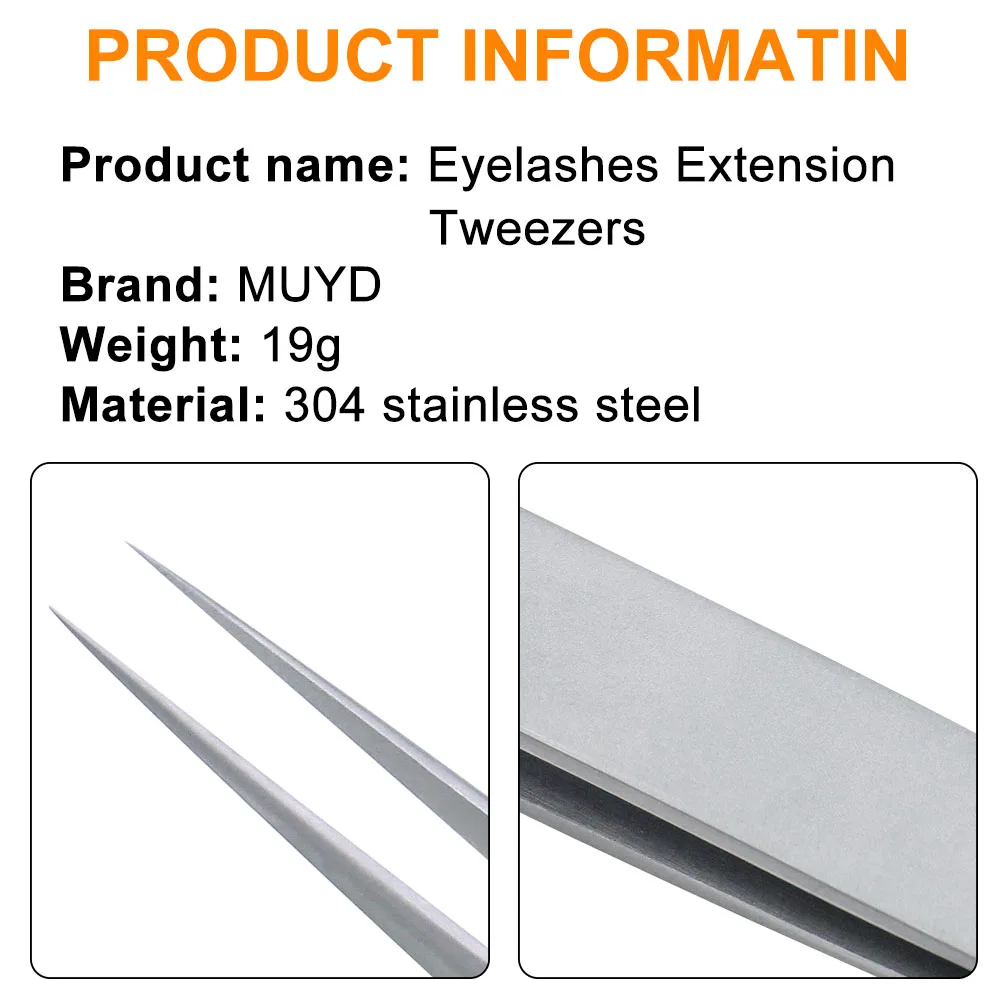 Matte Gray Anti-static Straight Eyelash Extension Tweezers Eyebrow Tweezers Makeup Tools Industrial Precision Curved Straight