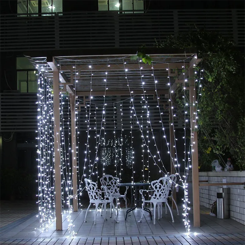 Outdoor LED Solar Curtain Light Fairy String Light 3/6M Garland Christmas Decoration Garden Decor Garden Patio Backyard Decor