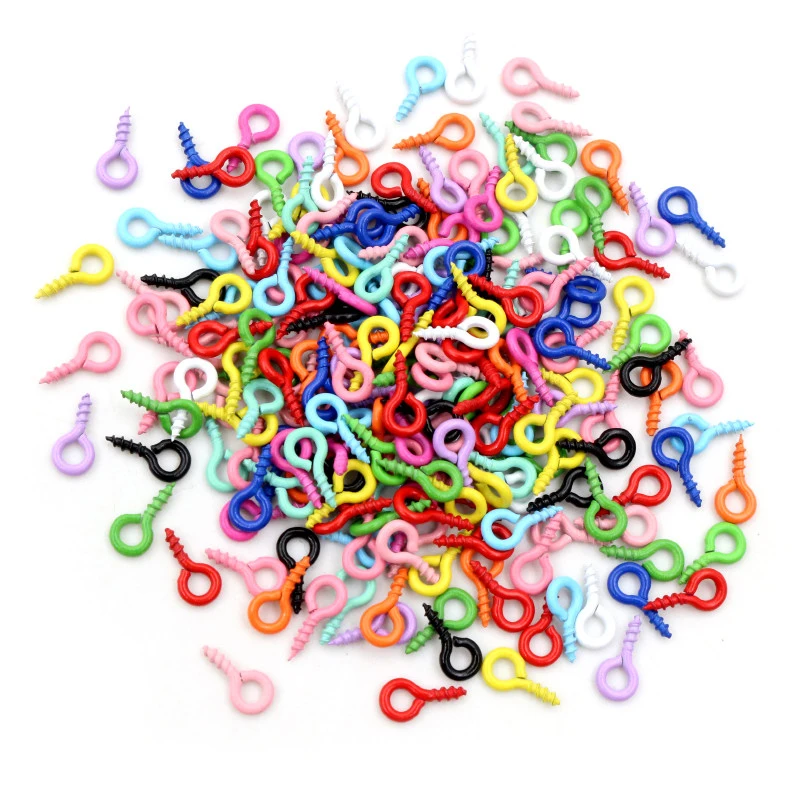 الملونة مختلطة سبائك سبليت الانتقال خواتم مشبك قفل الثقوب المسمار دبابيس المفاتيح DIY بها بنفسك صنع المجوهرات اكسسوارات الإمدادات #6