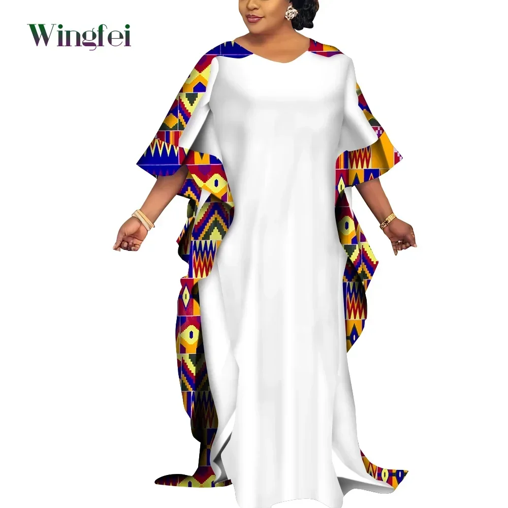 African  Robe Dresses for Women Patchwork Maxi Long Dress 3/4 Sleeve Dashiki Women Clothes Loose African Women Clothes Wy9856