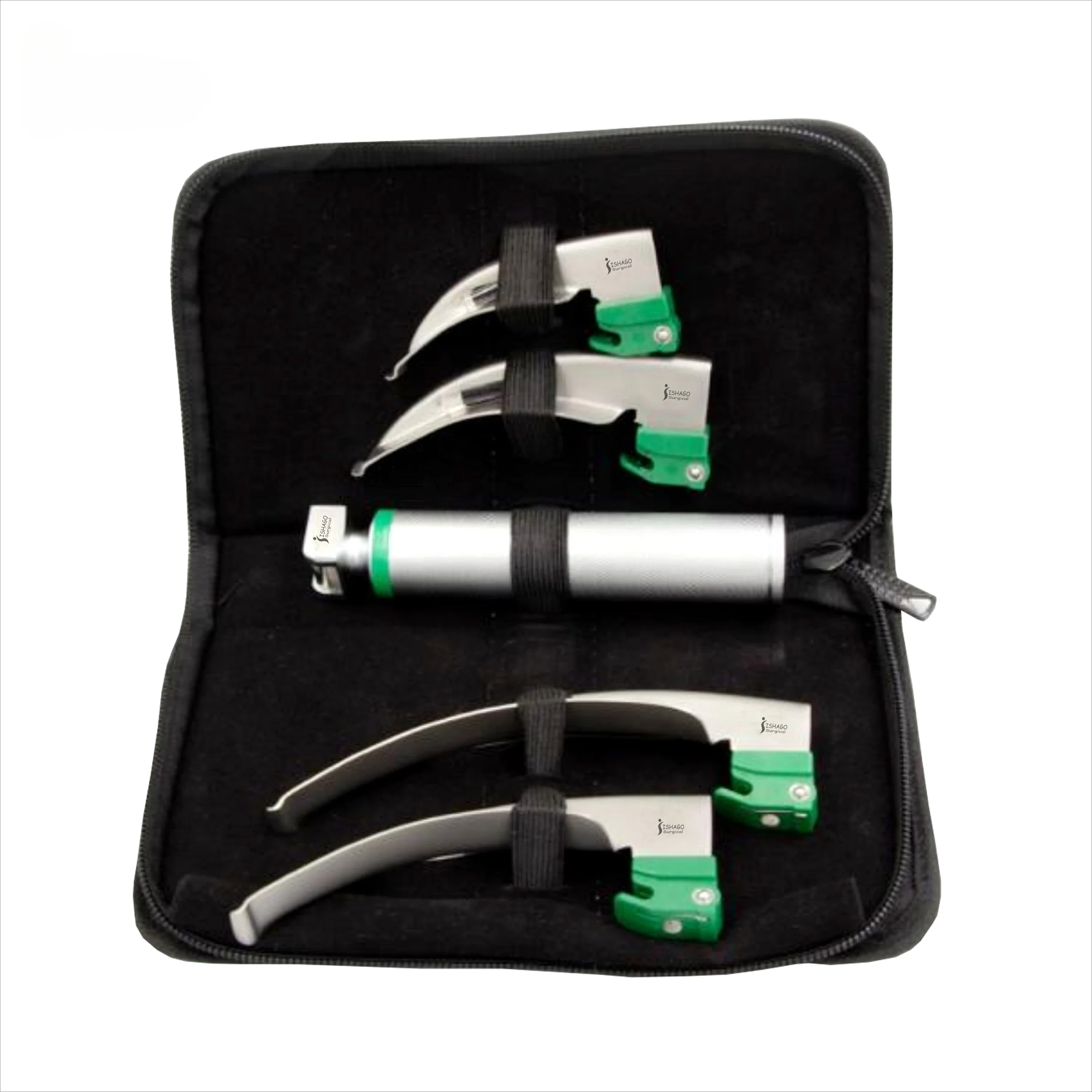 

Disposable Single Use Green Heal Macintosh Fiber Optic Laryngoscope Set Of 4 Blades ENT Anesthesia Diagnostic Instruments Kit