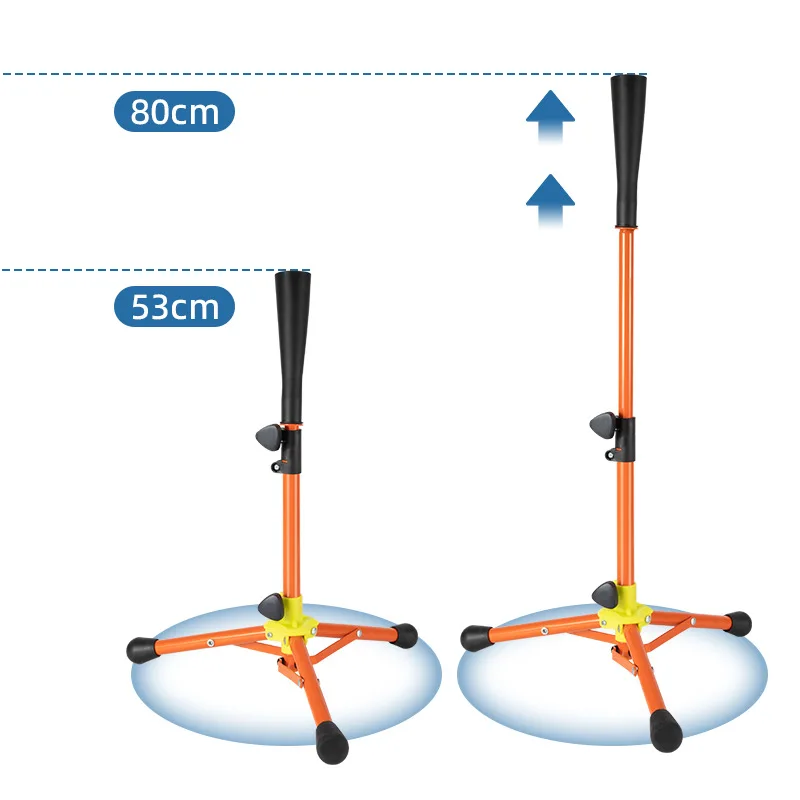 L-shaped Integrated Tripod Training Stand, Height Adjustable Hitting Practice Tee for Adults Kids Baseball Softball Batting Tee,