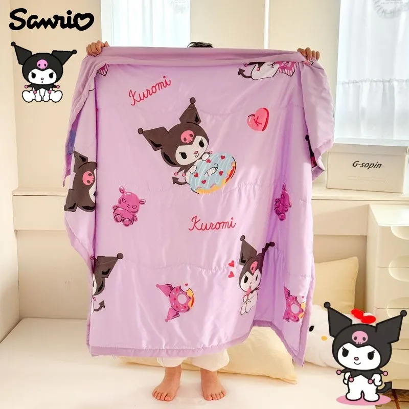 

Милое Sanrio Hello Kitty Pochacco Cinnamoroll Kuromi My melody Pompom Purin, милое креативное летнее крутое одеяло с мультяшным узором