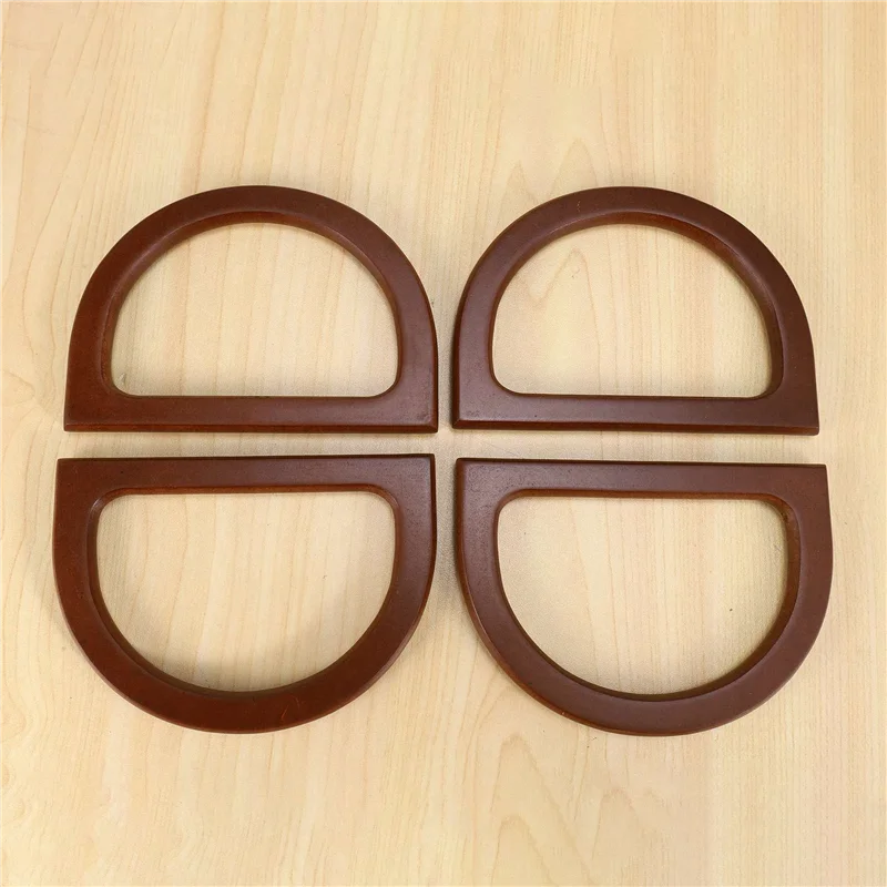 

ASDS-8PCS D-Shaped Wooden Purse Handles, Wood Replacement Handles For DIY Bag Purse Handbags Totes Clutch Making (Brown)