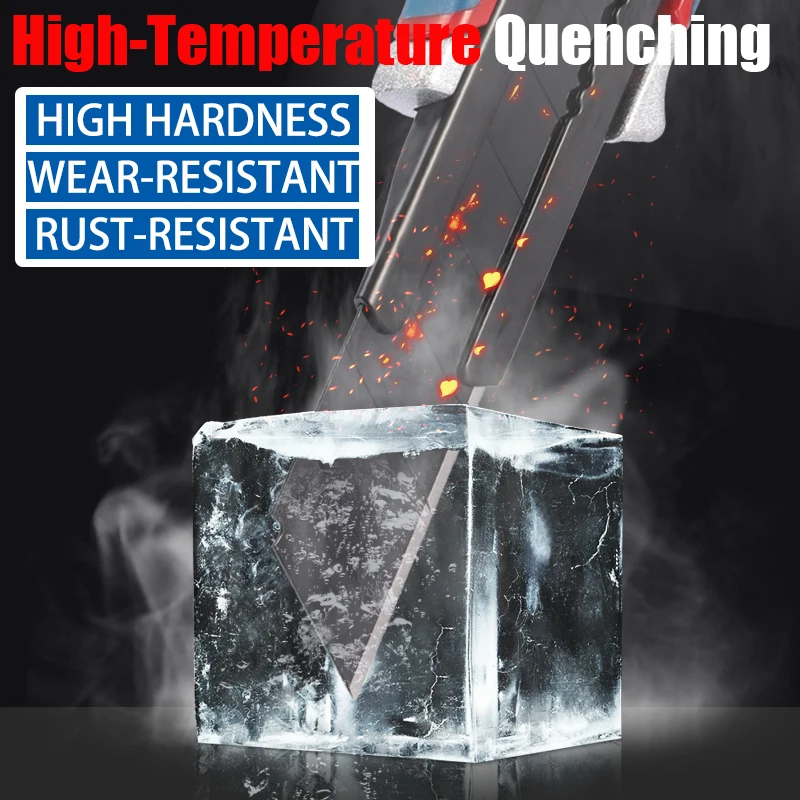 سكينة قابلة للسحب SK5 شديدة التحمل مع مقبض من سبائك الألومنيوم شفرة أوسع 18 مم لضروريات القطع المكتبية والمنزلية