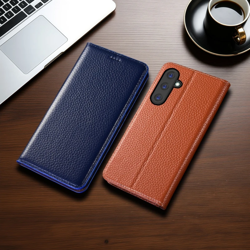 

Litchi Patterned Phone Case For Samsung Galaxy A55 A35 A25 A15 A05 A05S A06 A16 A26 A36 A56 5G Flip Book Cover Wallet