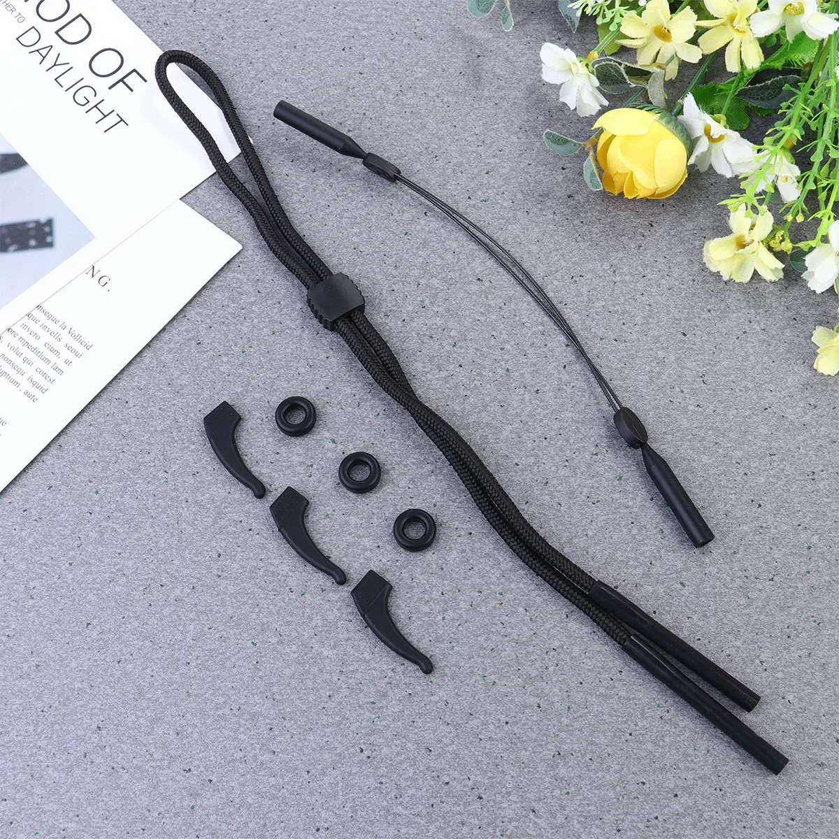 

10 Pcs Eyeglasses Strap Anti-slip Belt Accessories Rope for Chain Non-slip Eyewear Black Miss