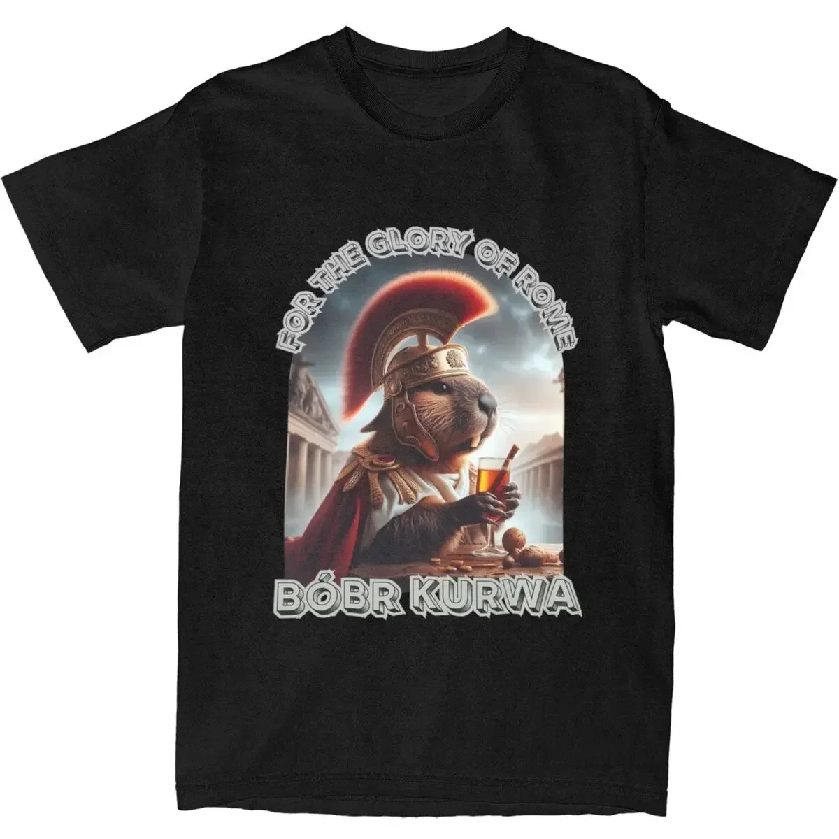 Merch Polish Bober 100% Cotton Tops fashion Funny Tee Shirt Printed Men Bobr Kurwa Gladiator Meme Roman Empire Beaver T Shirt