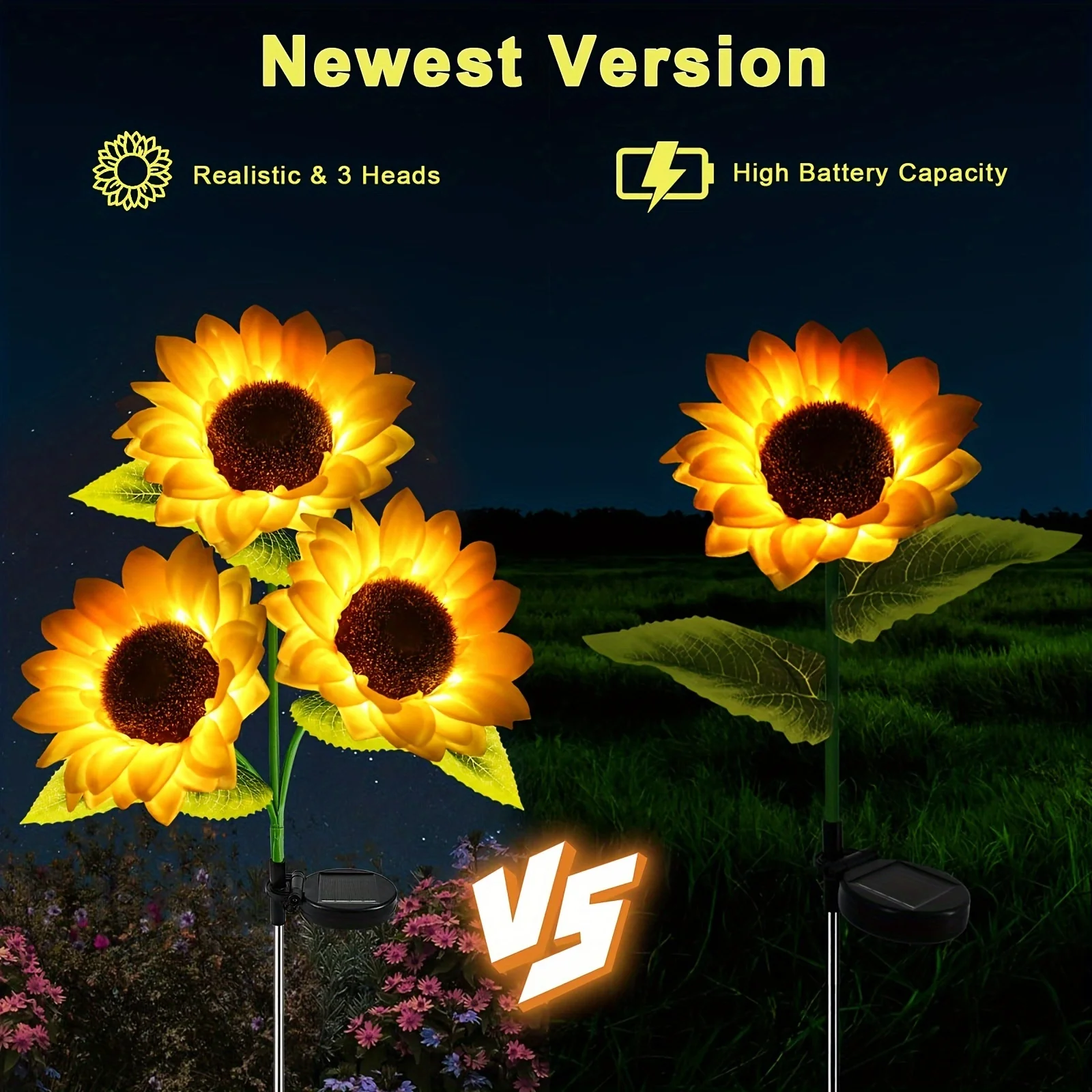 Solar Sonnenblumen Rasen Licht Outdoor Garten Dekorative LED Lichter Landschaft Veranda Sommer Dekoration Licht Sensor Auto Helligkeit