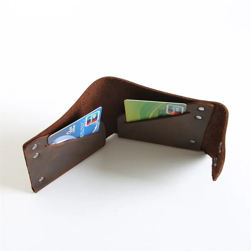 

Мужские бумажники ручной работы из натуральной кожи, тонкий кошелек из натуральной кожи