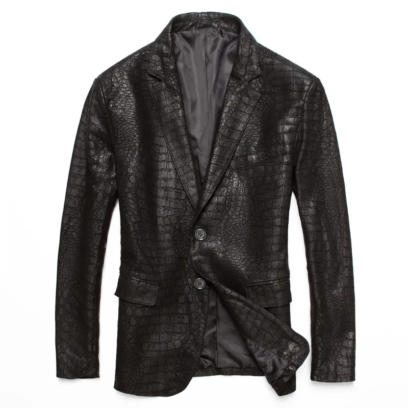 

Новый кожаный тонкий пиджак для мужчин