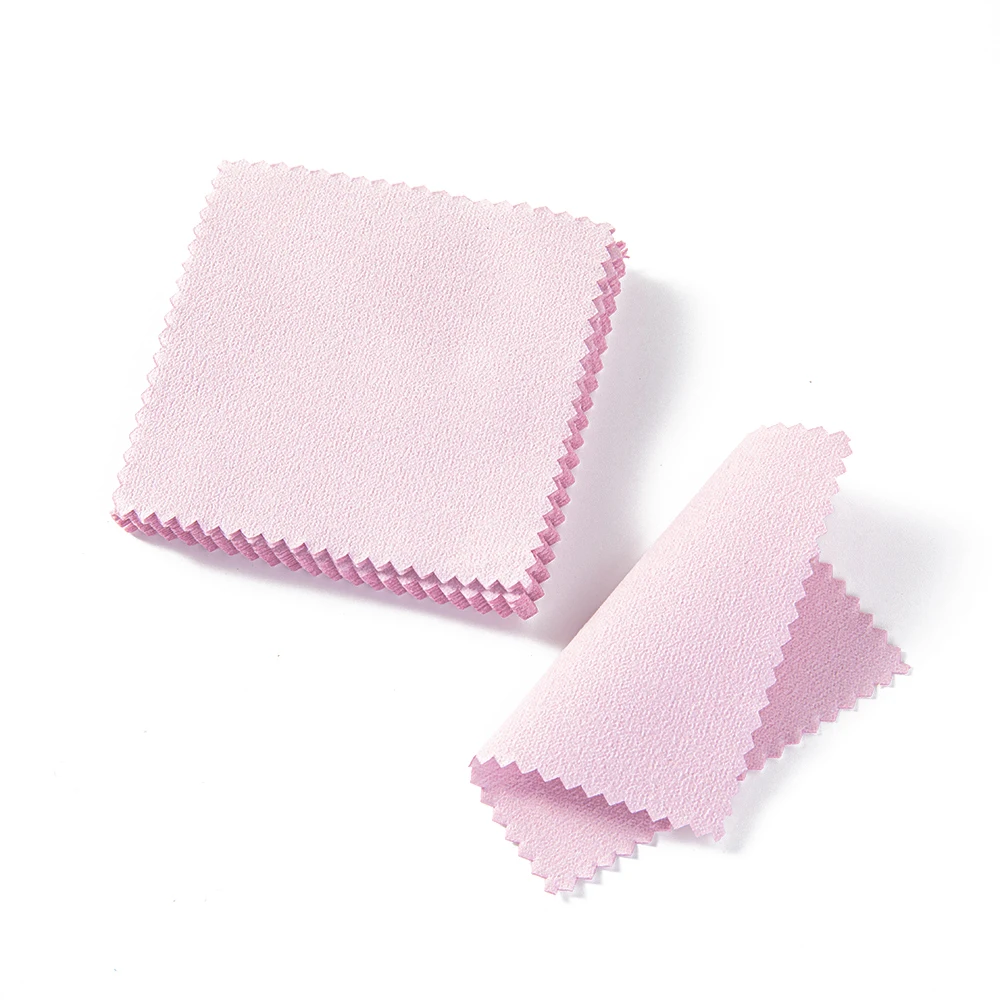 10/50 stücke Schmuck Polieren Rosa Farbe Stoff Polnischen Reinigung Tuch Weichen Wischen Für Besteck Werkzeug Machen Liefert Zubehör – Detail 4