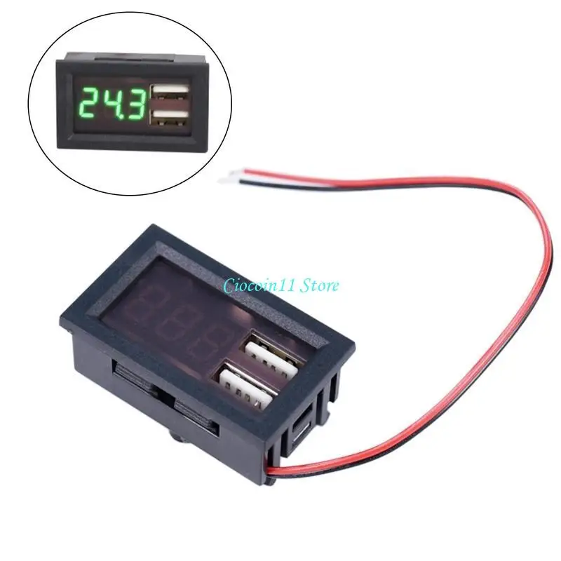 

Y1UB Mini Meter for DC 12V Digital Display Voltmeter Battery Tester Panel for Car Motorcycle Vehicle Dual USB 5V2A