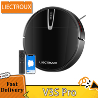 Liectroux V3S Pro Robot Vacuum Cleaner, 4000Pa Suction, Dry Wet Mopping, 2D Map Navigation, with Memory, WiFi App Voice Control