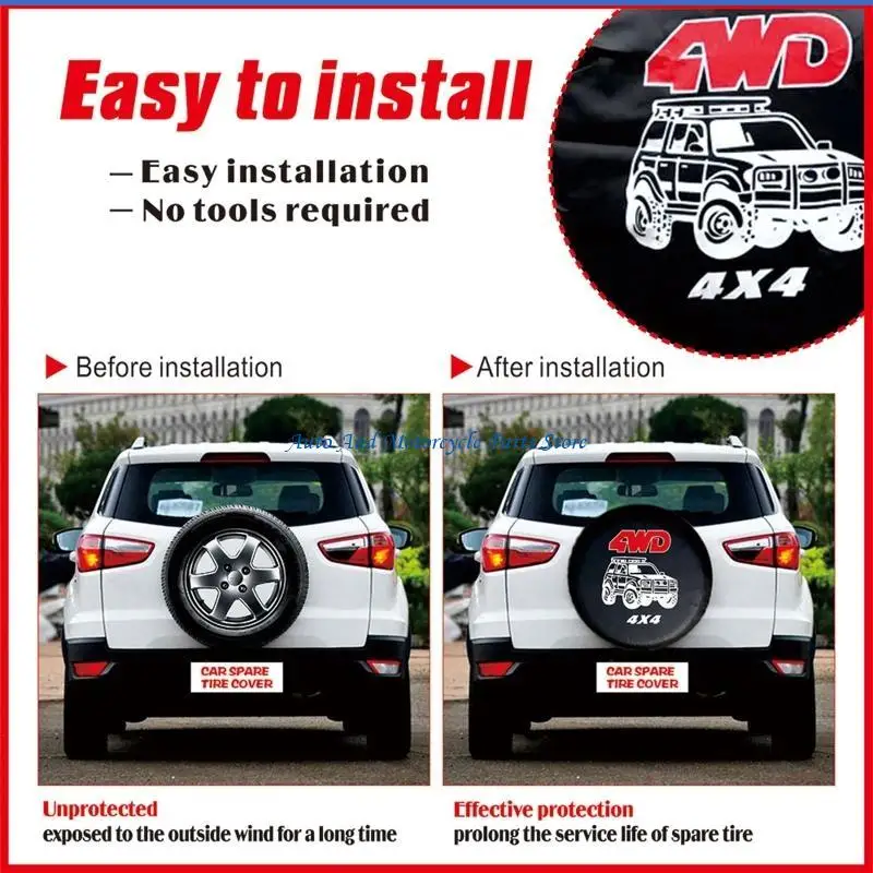 

P9FD сумка для запасного колеса, водонепроницаемая для солнцезащитного 4 сезона, защитный чехол, кожаная сумка-тоут из ПВХ для