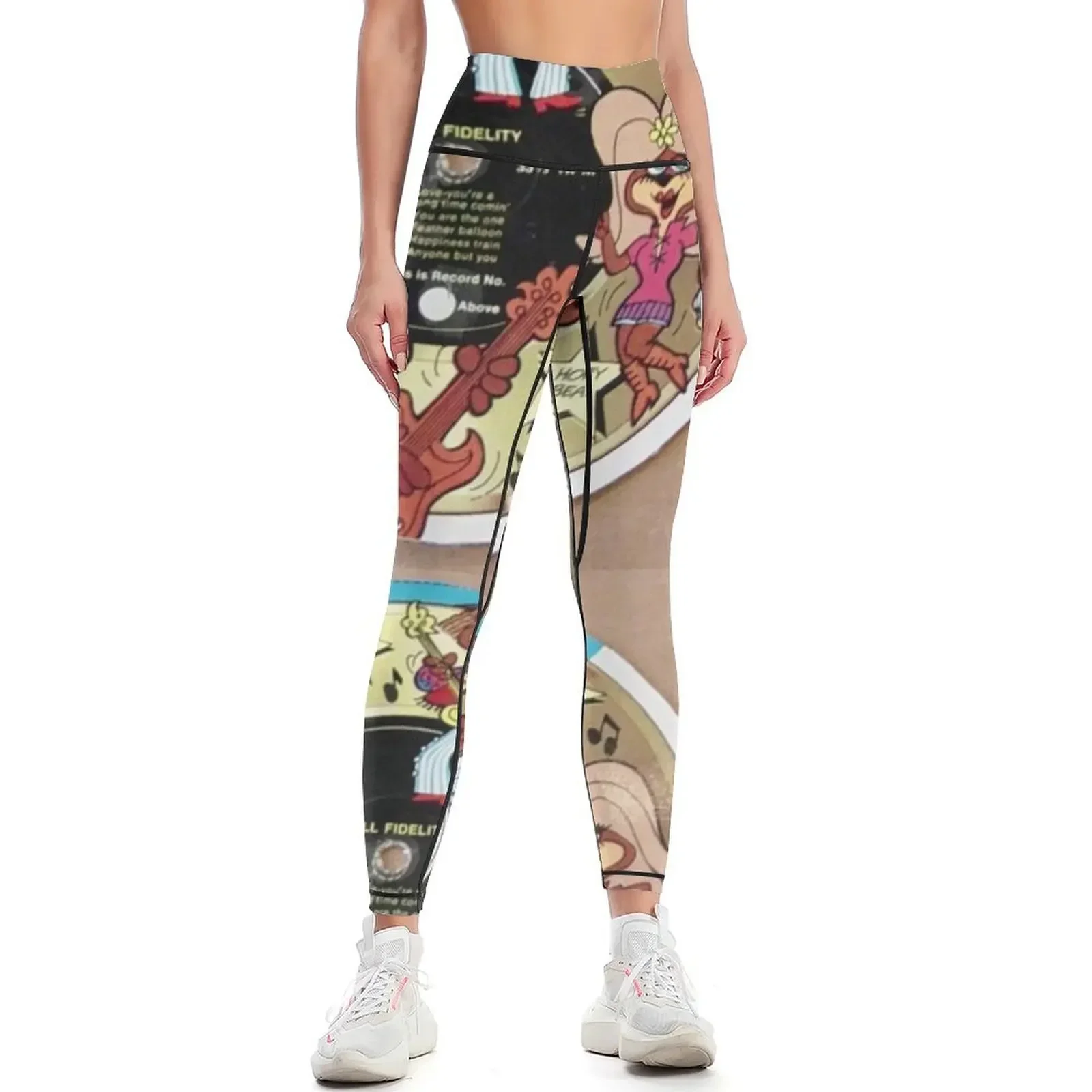 

The Sugar Bears Cereal Box Record Picture Disc Leggings sports for Women's sports flared Womens Leggings