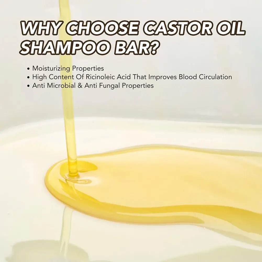 모발 성장용 캐스터 오일 샴푸 비누, 로즈마리 샴푸 바, 약하거나 손상된 모발 강화용 유기 캐스터 오일 비누, A4p9