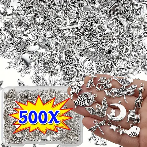 100/500pcs Tibetan Silver Mixed Pendant Animals Charms Beads for Jewelry Making Bracelet Earrings Necklace DIY Craft Art Charms