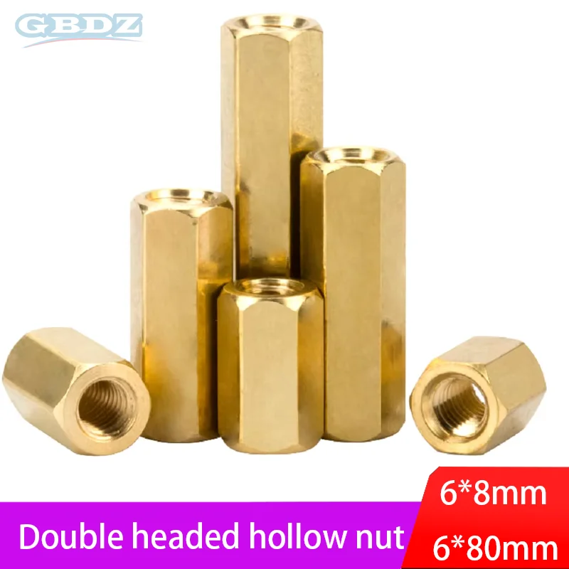 

Hex Female To Female Threaded Brass Hex Standoffs Spacers M6 Hexagonal Stud Spacer Hollow Pillars Nuts 2/5/10pcs