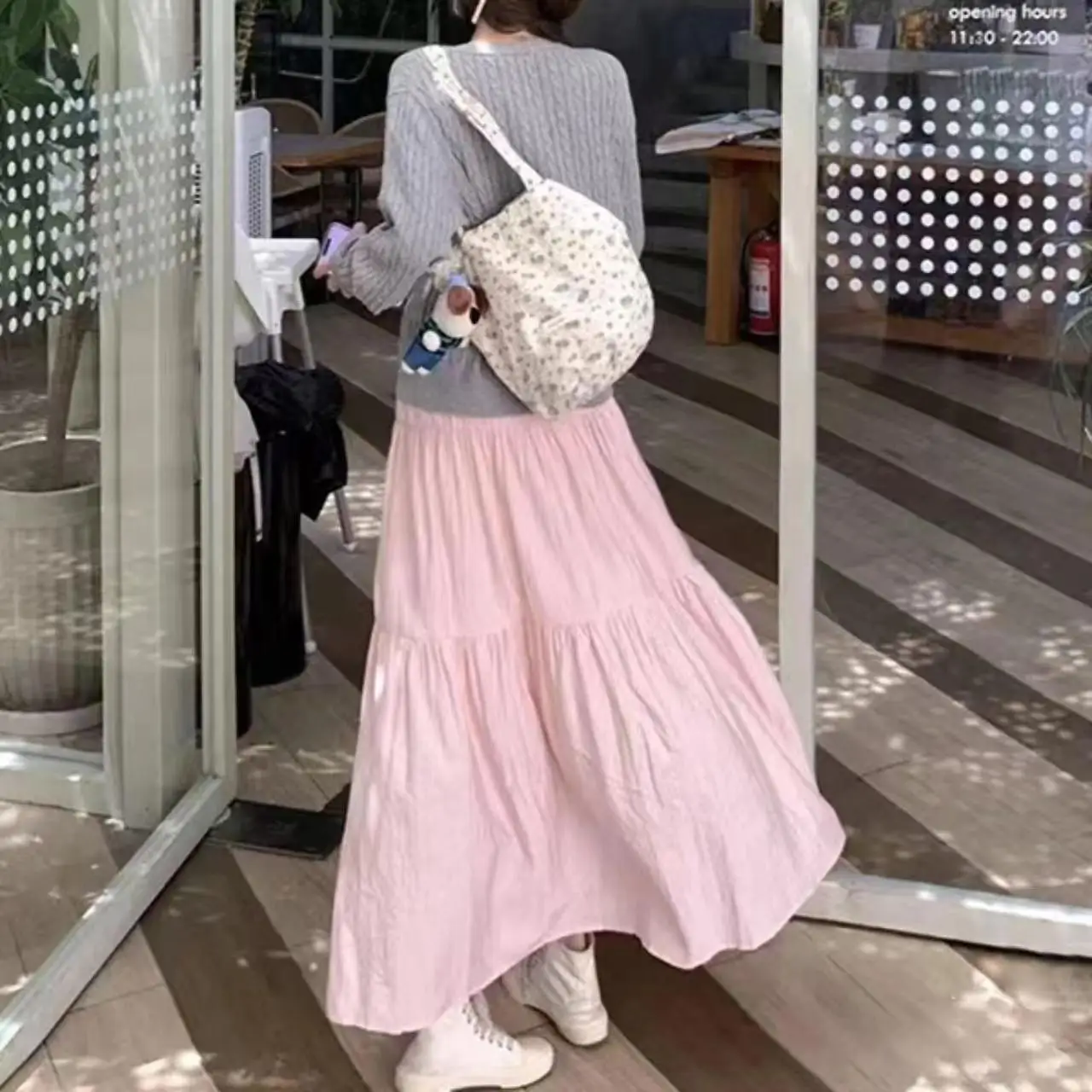 Elegant High Waist A-Line  Skirt White Gentle Style Spring 2024 New Slimming Drapey Cake Skirt Long Skirts for Women