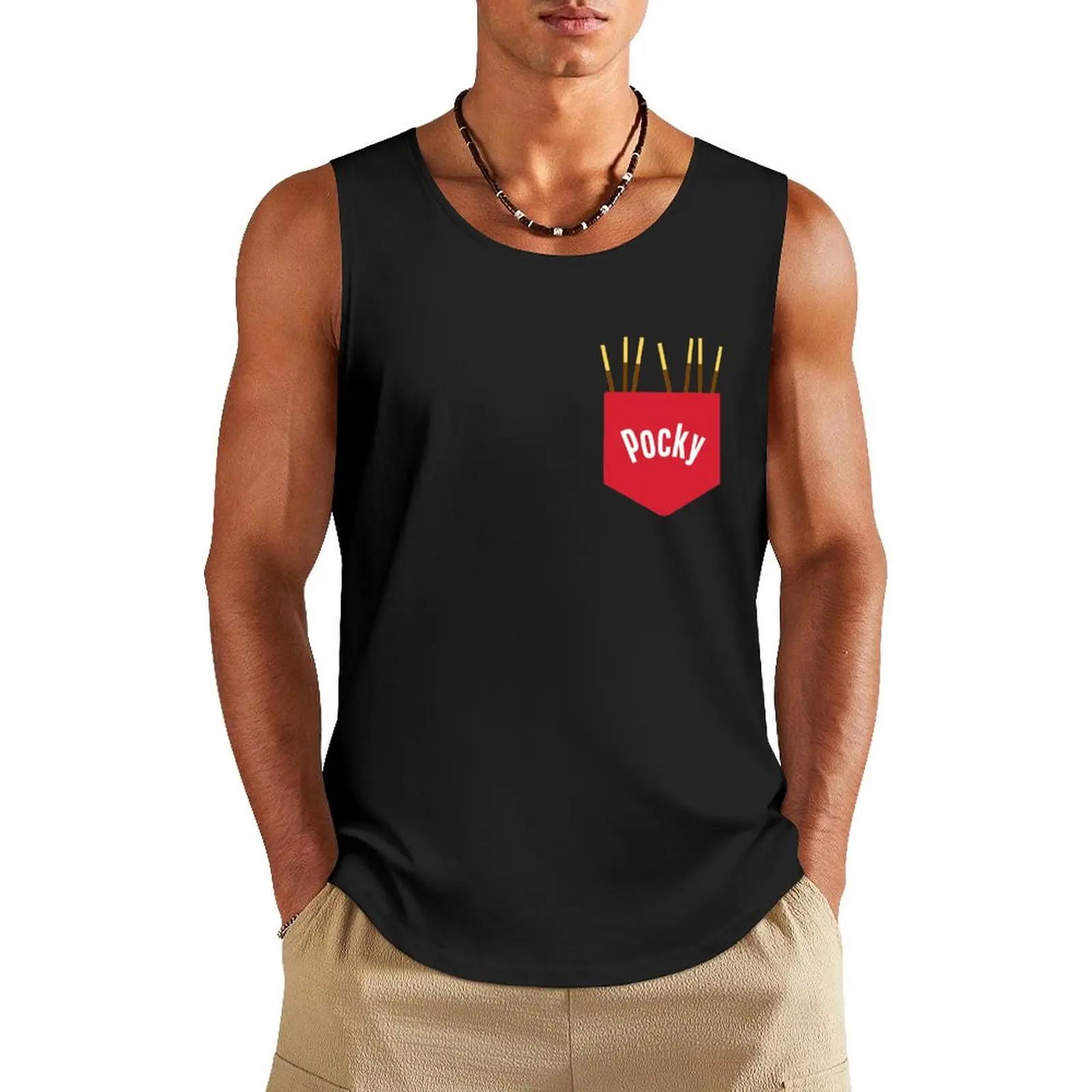 Pocky Pocket (Chocolate Version) Tank Top Men's clothes gym clothing men Men's summer clothes 2024 t-shirt for men