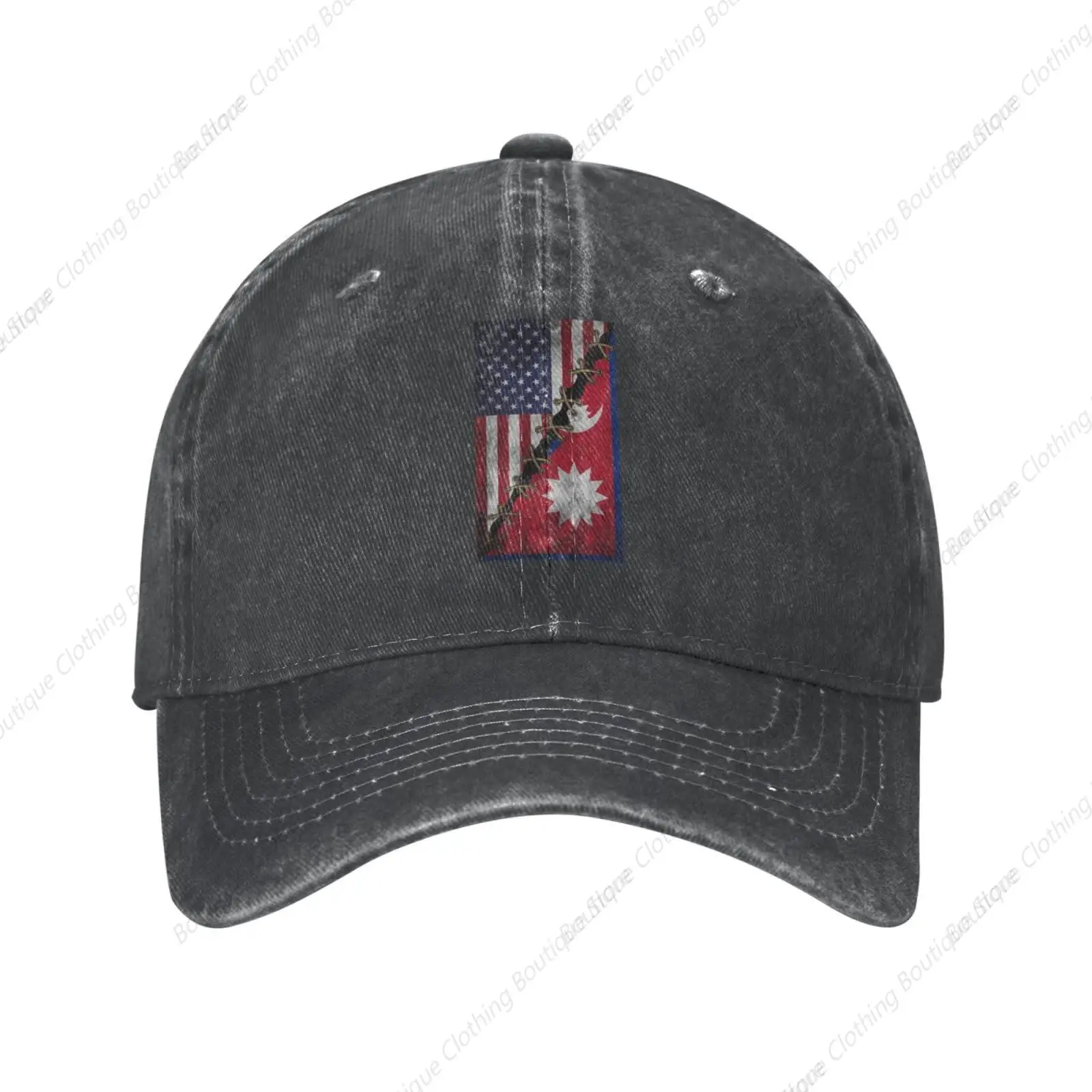 

Half American and Nepalese Flag Hat Baseball Cap Adjustable Dad Hat Men's Gift Women's Outdoor