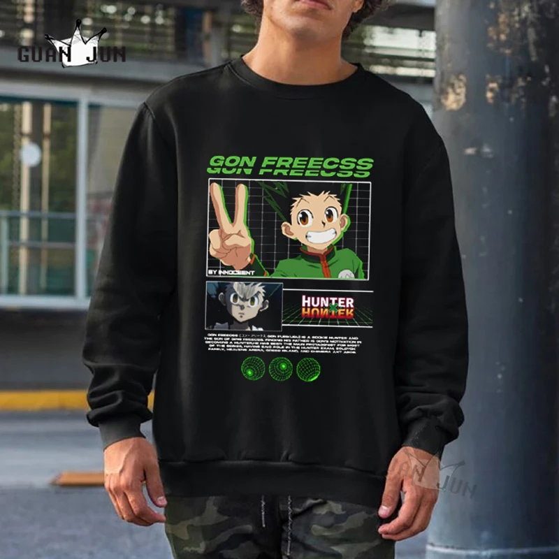 Hunter X Hunter Hoodie Winter Sweatshirts Kurapika GON FREECSS Manga Hoodies Letter Pullovers Crewneck Sweatshirt Men Clothes