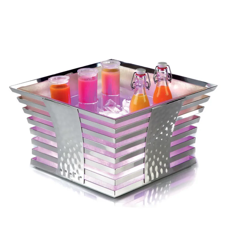 transparent acrylic plastic ice bucket with Custom Logo wine ice Bucket