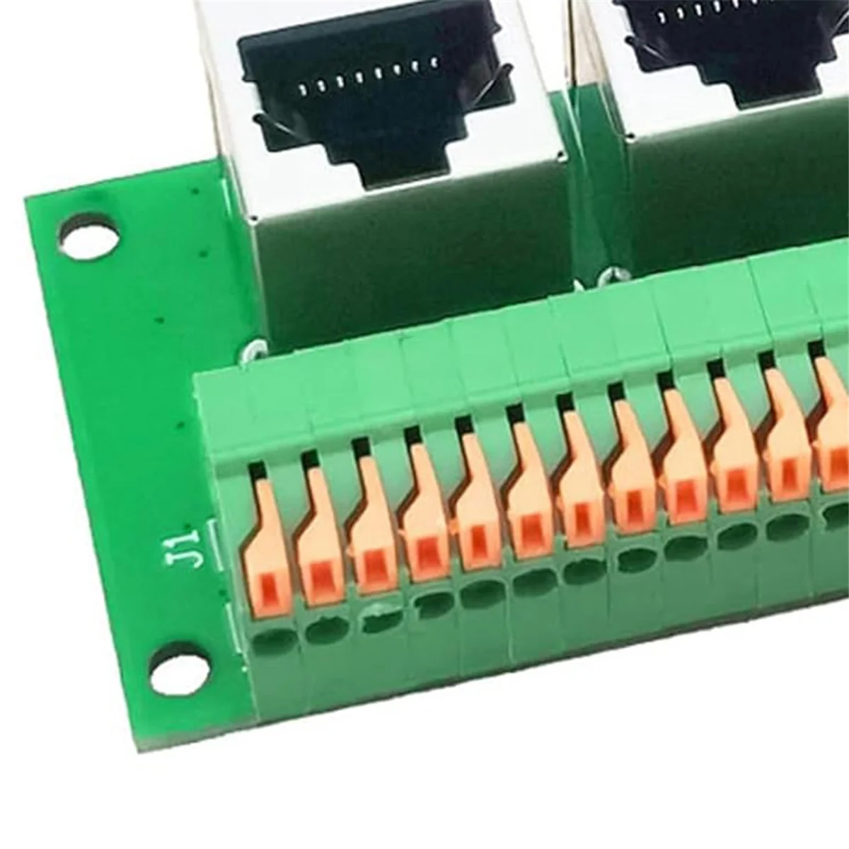 A9oP- RJ45-Buchsen-Breakout-Board, lötfreies RJ45 auf 8-poliges Schnellfeder-Terminal, drei Wege-RJ45-Buchse mit Leiterplatte