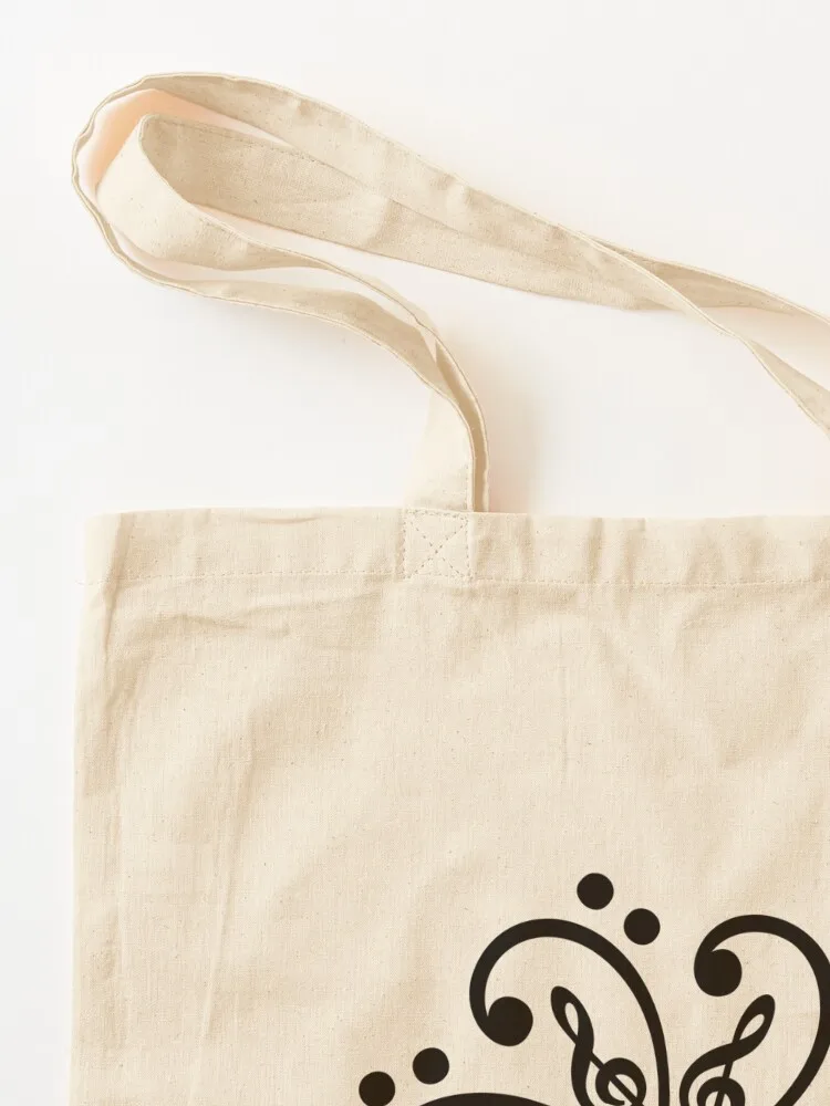 Music, bass clef, treble clef, mandala, musician, classical, musical notes Tote Bag canvas tote bag custom tote bag