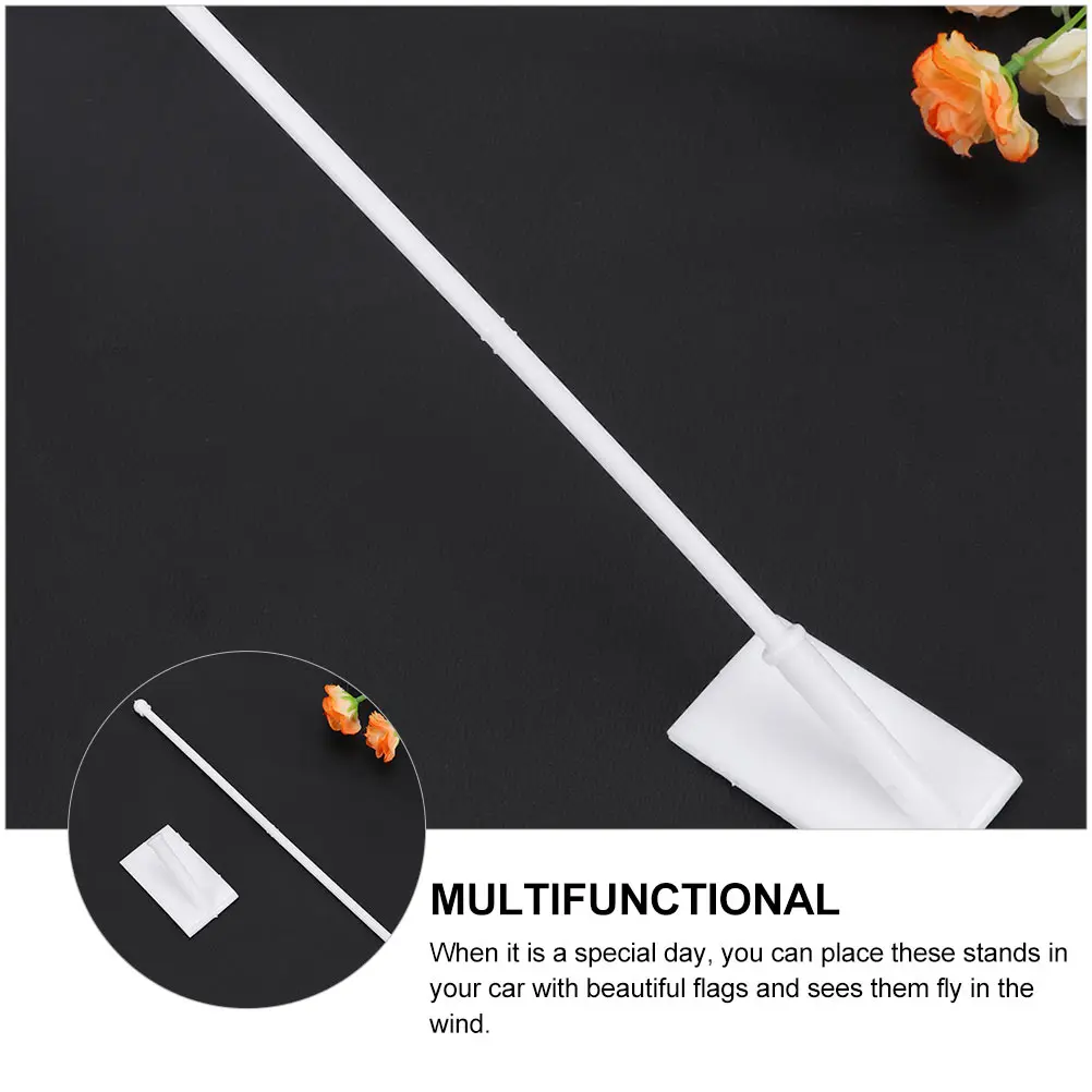 

15pcs Window Flagpole White Plastic Durable Banner Car Window Flag Poles Brackets Flags Holders Outdoor Decor