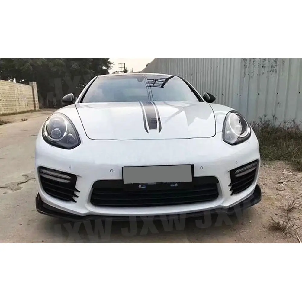 Spoiler Bibir Bumper Depan Serat Karbon JXWANCF Untuk Porsche Panamera GTS Turbo S Hatchback 4-Pintu 2014-2017 FRP Head Chin LipGuard