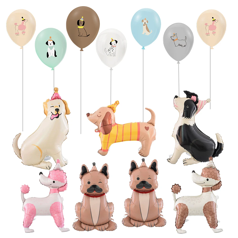Hunde-Party-Dekoration Stehender Hundeballon Latex-Ballon für Kinder Welpen-Geburtstagsparty-Dekoration Hunde-Party-Ballon-Deko