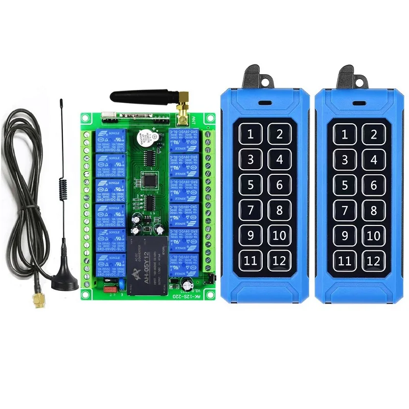 433MHZ 315MHZ AC220V 110V 380V 10A 12Channel  Wireless Remote Control Lighting Switch Industrial Power on and off Home Farm