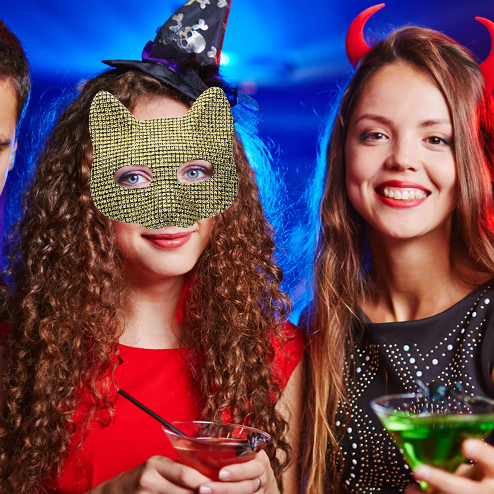 

1pcs Fox Shaped Masquerade Mask For Women Sparkling Rhinestone Decor Lightweight Comfortable Adjustable Fancy Party Carnival