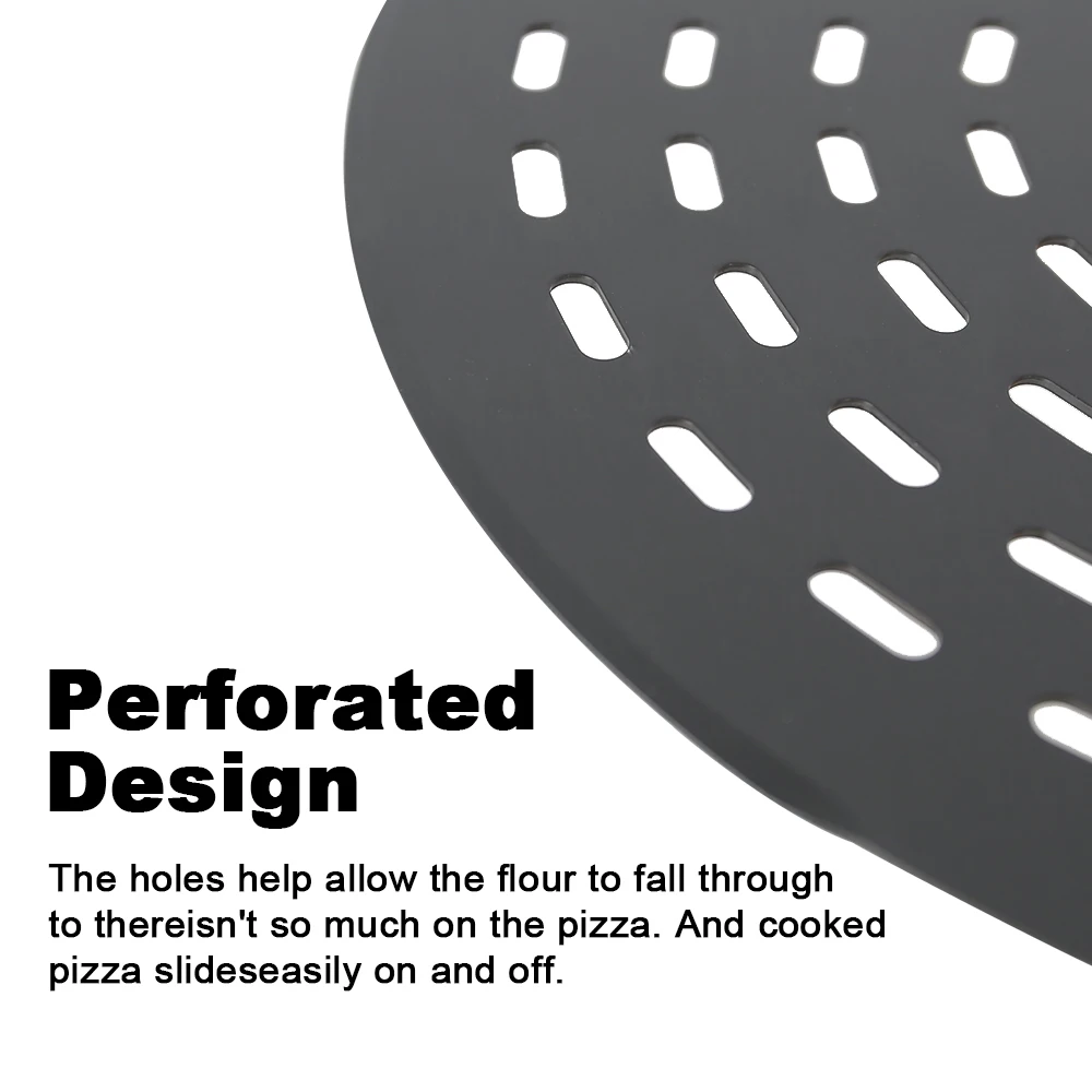 ROMALDO 12 Inch Round Pizza Peel Aluminum Pizza Shovel Pizza Perforated Pizza Spatula with Lightweight Handle Oven Accessories