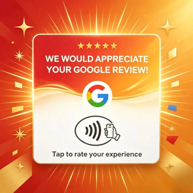 10pcs Google signboard card Acrylic NFC Code Tap Business Desktop sticker Google Card RFID NFC Card Google Review Card
