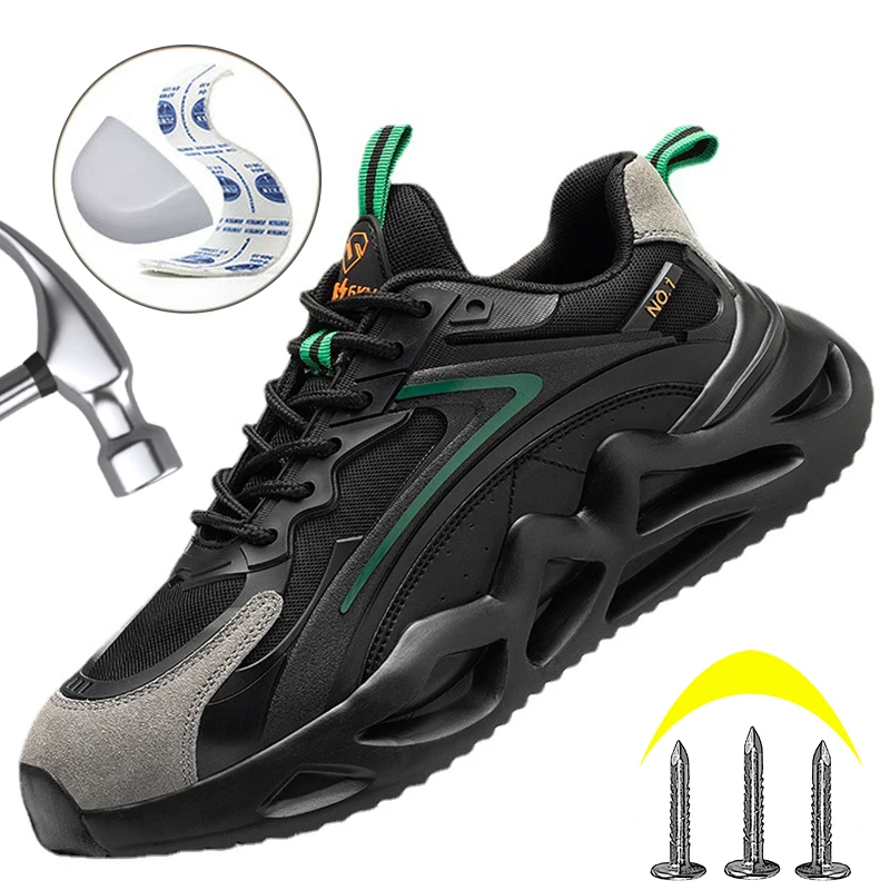 

Men Safety Shoes Anti-smashing Anti-stabbing Work Boots Protective Shoes Fashion Sneakers Lightweight Electric Insulated Shoes