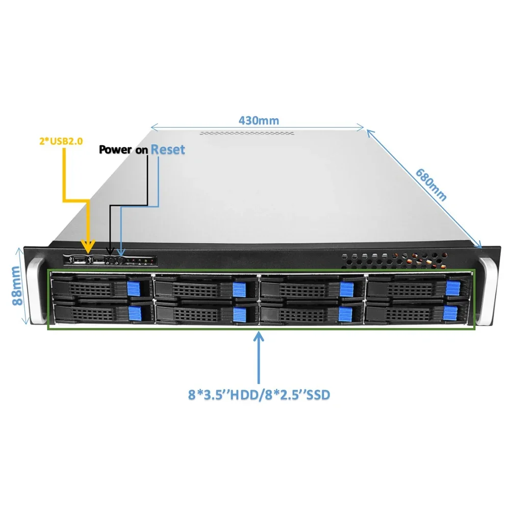 2U Entry Computing and Storage Server Case