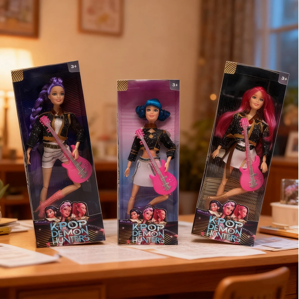 Edizione limitata |   Figura d'azione musicale K-Pop Demon Hunter - Bambola in vinile da collezione Rumi/Mira/Zoey, regalo di merce di film premium
