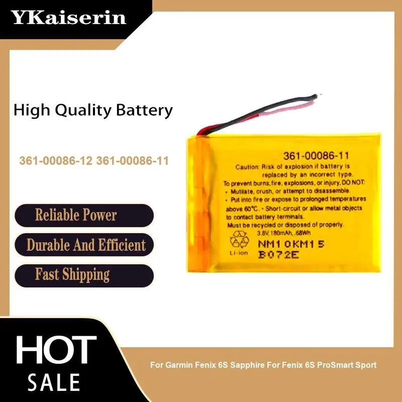 Аккумулятор для умных спортивных часов 361-00086-12 361-00086-11 180 мАч для Garmin Fenix 6S Sapphire Prosmart Sport