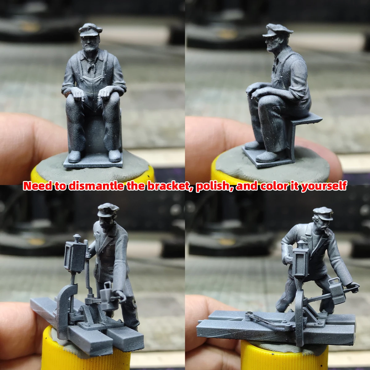 1/35 1/48 1/72 Z HO Modellbahn Maßstabsmodell-Set 3D Harz Miniatur-Soldatenfiguren Diorama Unbemalte Eisenbahner DIY – Detail 5