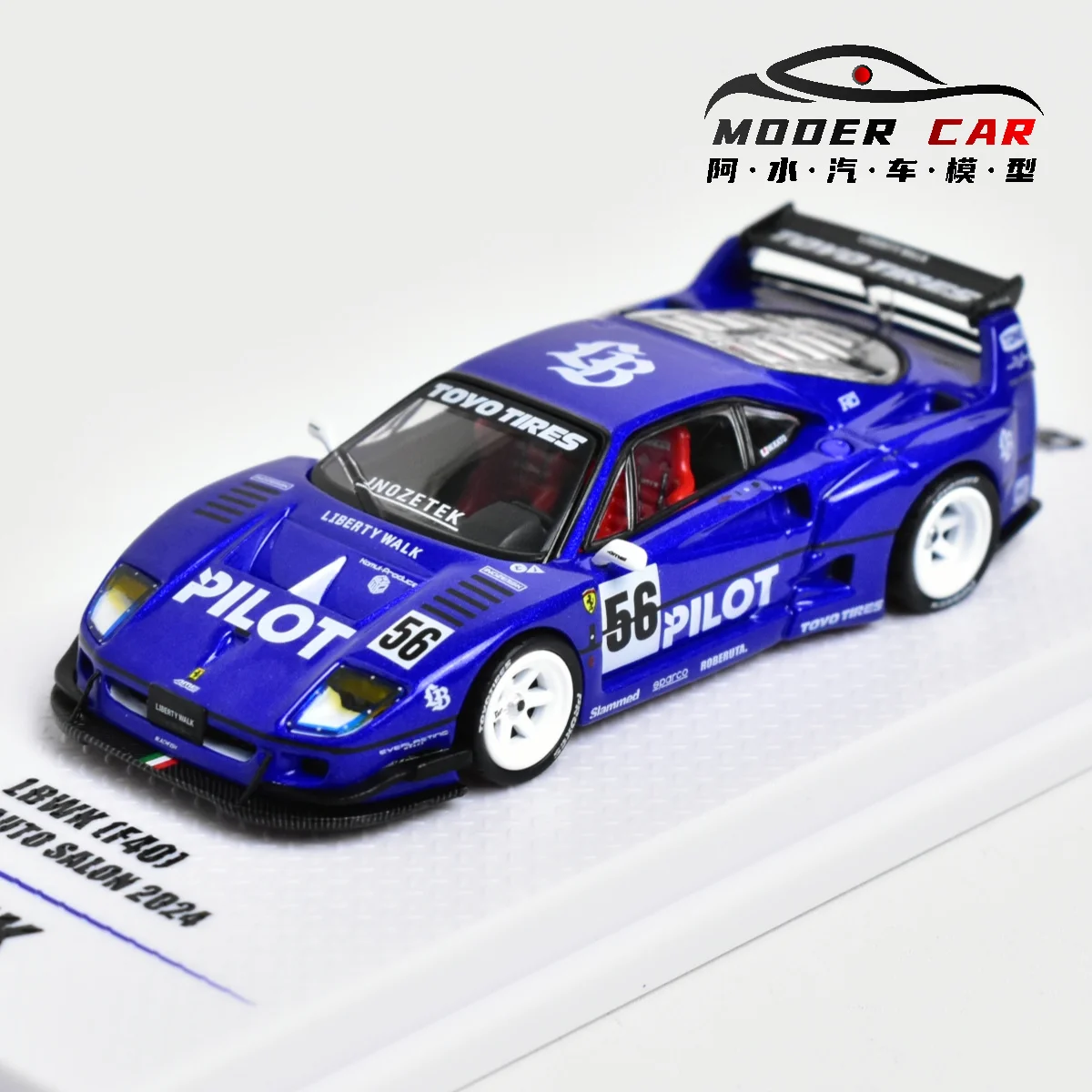 TakAuto Salon-Modèle de voiture moulé sous pression, INNO 1:64, LBWK F40, 2024