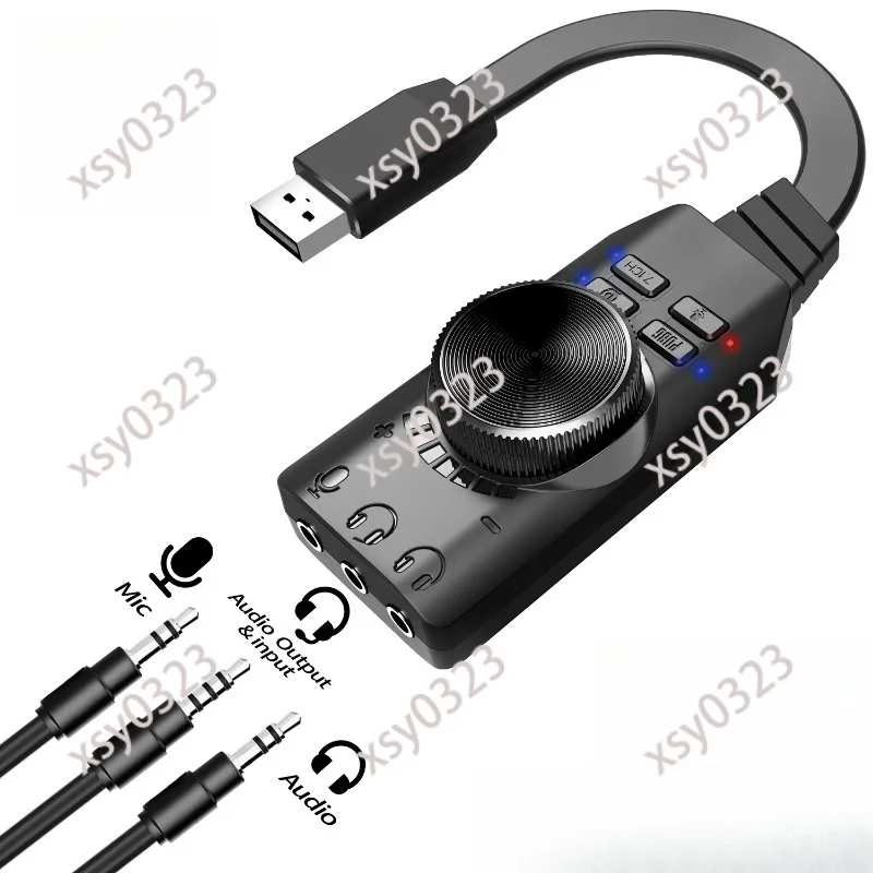 

7.1 Channel External Sound Card USB to 3.5mm Audio Adapter for Gaming Laptop Desktop PC