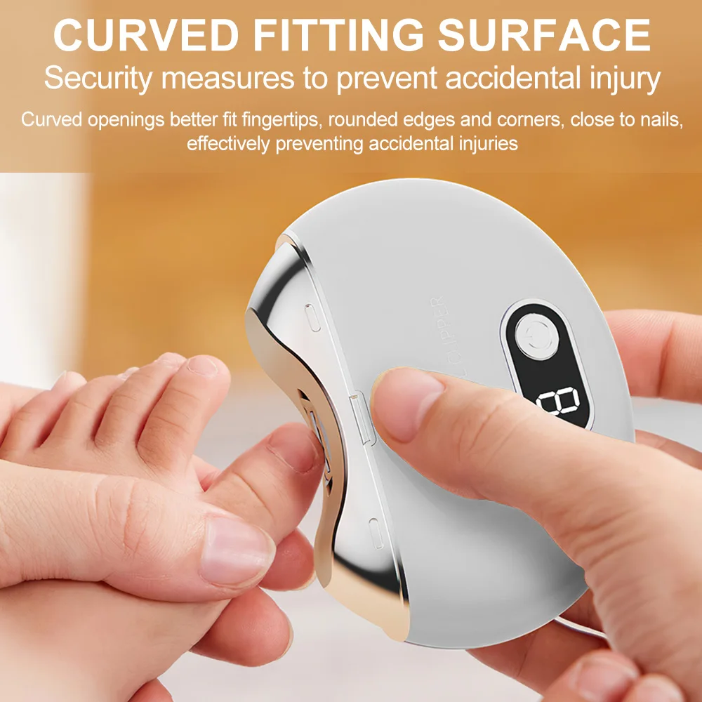 Automatic Electric Nail Clipper USB Rechargeable Super Quiet with Light Nail Polish Nail Cutter Manicure for Baby Adult