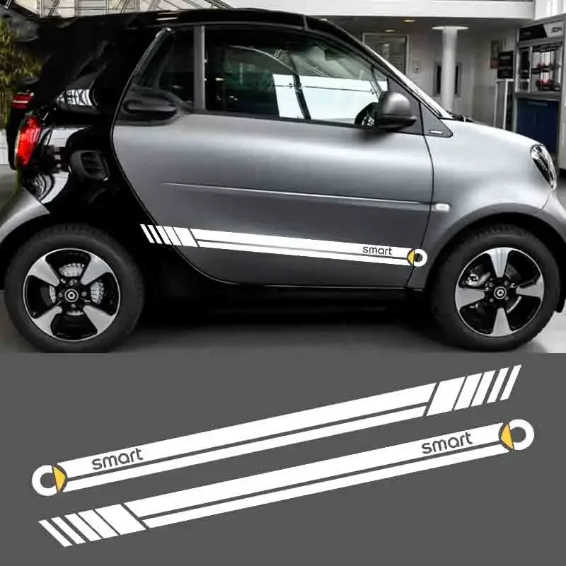 Car Styling Side Skirt Stripes Sticker Auto Graphics Vehicle Decals For Smart Forease Fortwo 453 Forfour 451 Fourjoy Forspeed