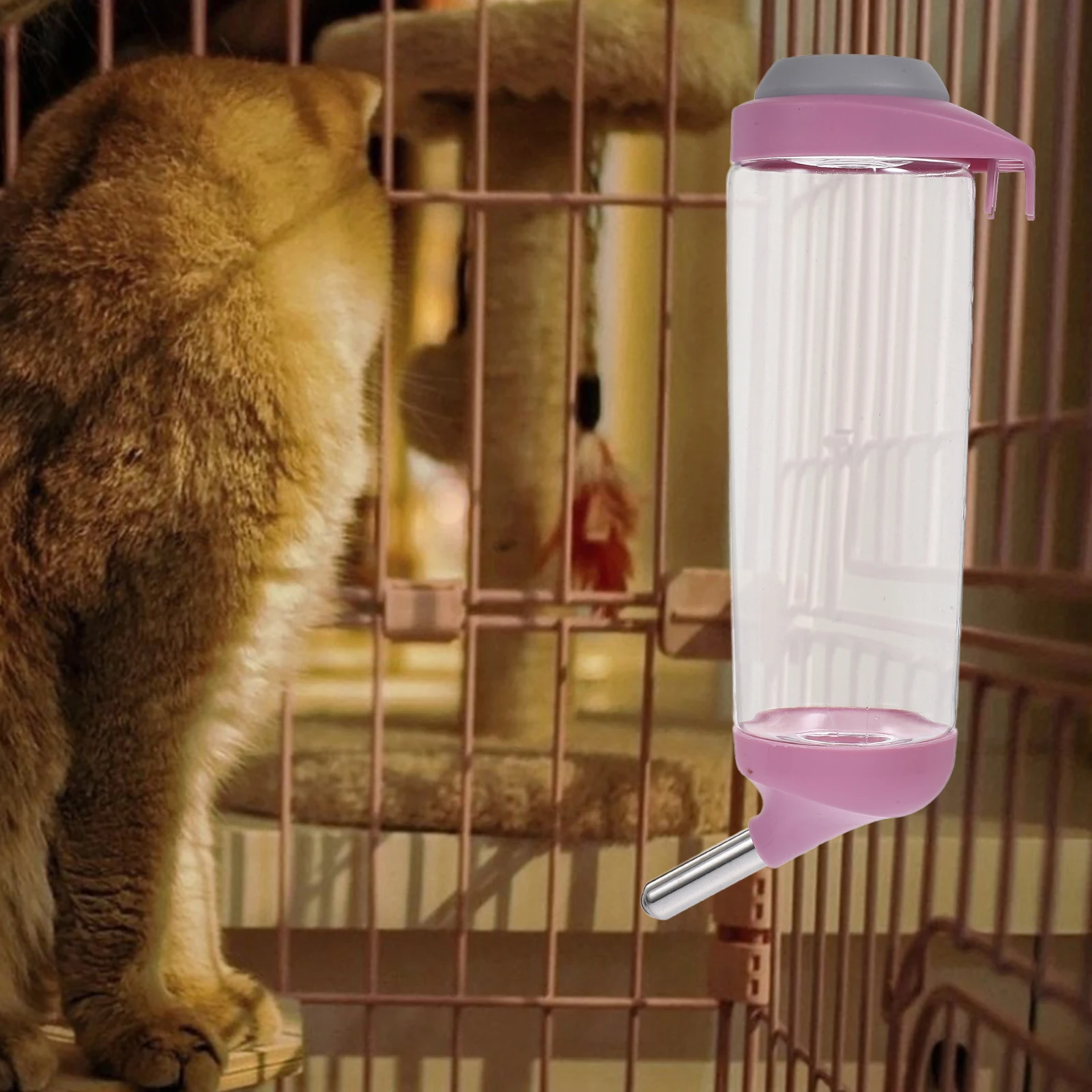 

2Pcs Cat Water Dispenser Automatic Pet Feeder Dog Hanging Water Bottle Designed for Convenience