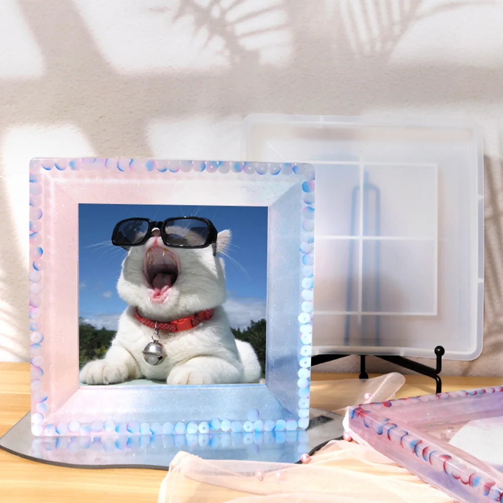 

Silicone Picture Frame Mold DIY Craft Material Flexible Durable Easy to Use Clean Add Pigments Glitter Powder Unique Photo Frame